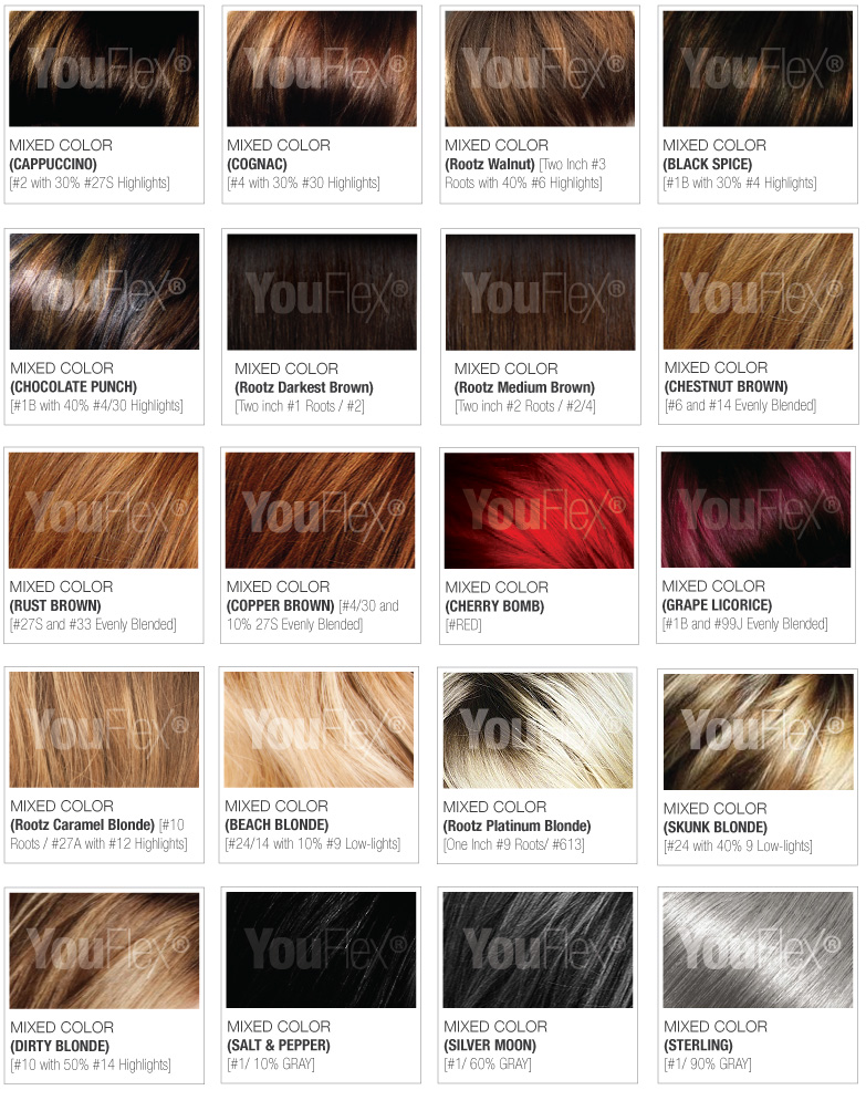 Chestnut Colored Hair Chart